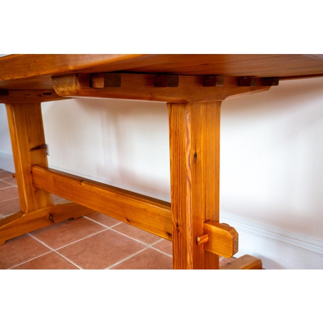 Mid-Century Modern Refectory Pine Dining Table in Blonde by Trestle R. Nance, 1960s For Sale - Image 16 of 18