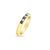 Contemporary Princess Cut Diamond & Sapphire Wedding Band 14k Yellow Gold, Size 6.5 For Sale - Image 3 of 4
