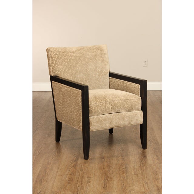 High Quality Custom Upholstered Lounge Chair with Ebonized Wood Frame