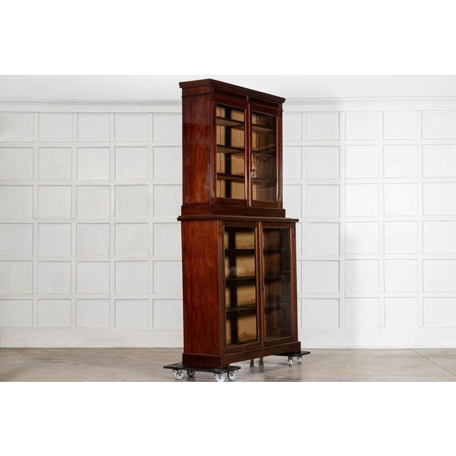 English Glazed Mahogany Bookcase, 1860s For Sale - Image 3 of 18