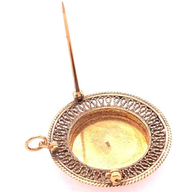 14 Karat Contemporary Brooch and Pendant With Pearls For Sale In New York - Image 6 of 8