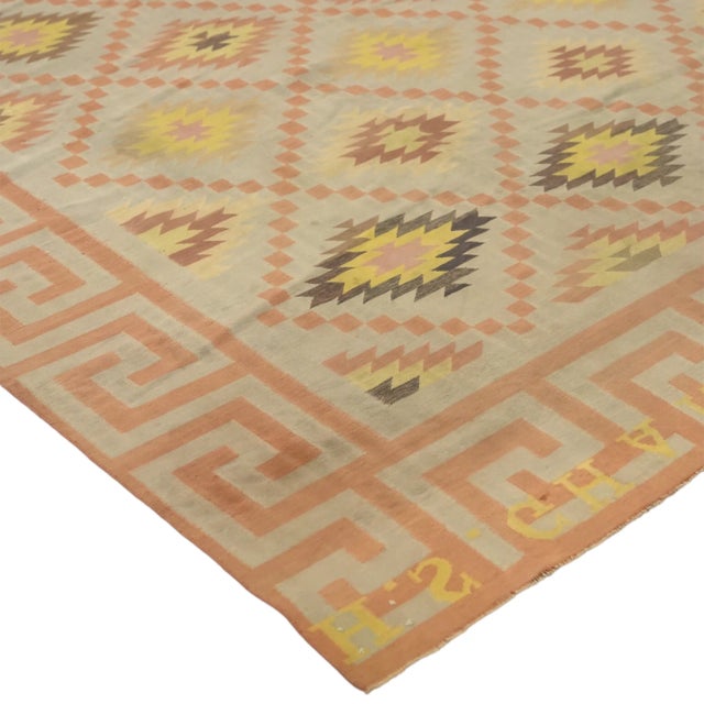 Rug & Kilim Vintage Dhurrie Geometric Runner Rug From Rug & Kilim For Sale - Image 4 of 4