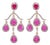 Natural Ruby & Diamond Earring in 14k Gold For Sale
