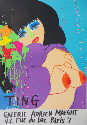 Walasse Ting, Intimate Moment, Nude, Lithograph