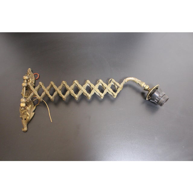 Scissor Wall Lamp in Bronze, 1930 For Sale - Image 3 of 18