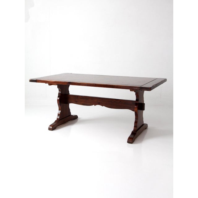 Vintage Spanish Style Trestle Dining Table For Sale - Image 6 of 17