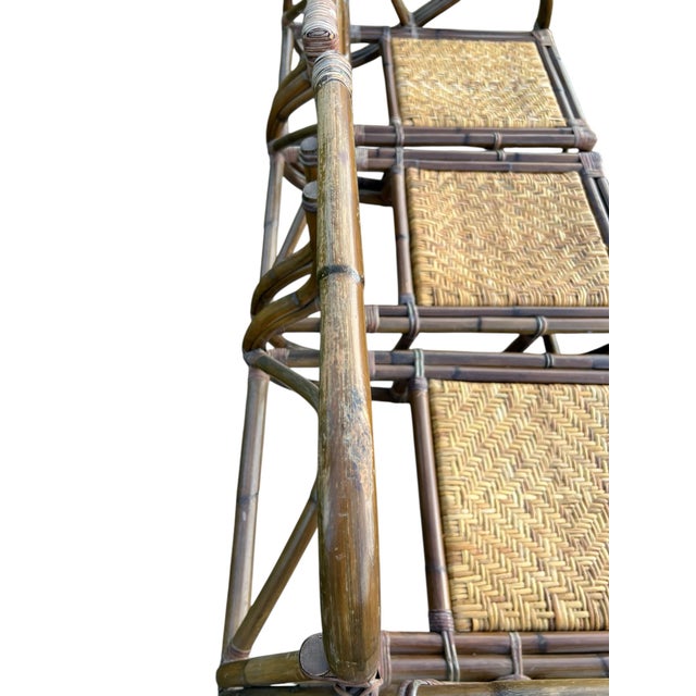 Vintage Rattan Paul Frankl Style Pretzel Sofa For Sale - Image 11 of 11