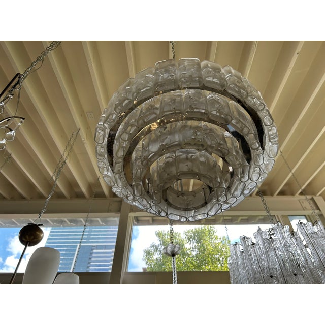 Transparent Vintage Murano Glass Chandelier by Carlo Nason for Mazzega For Sale - Image 8 of 11