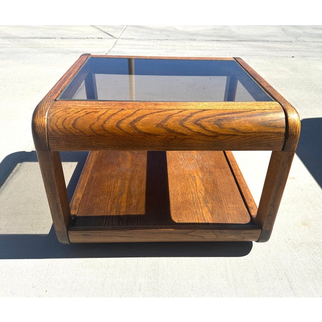 1970s Vintage MCM Lou Hodges Style Waterfall Edge Side Table For Sale - Image 5 of 7
