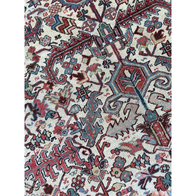 Blooming Jungle Antique Heriz Rug - 8 X 11 For Sale - Image 9 of 12