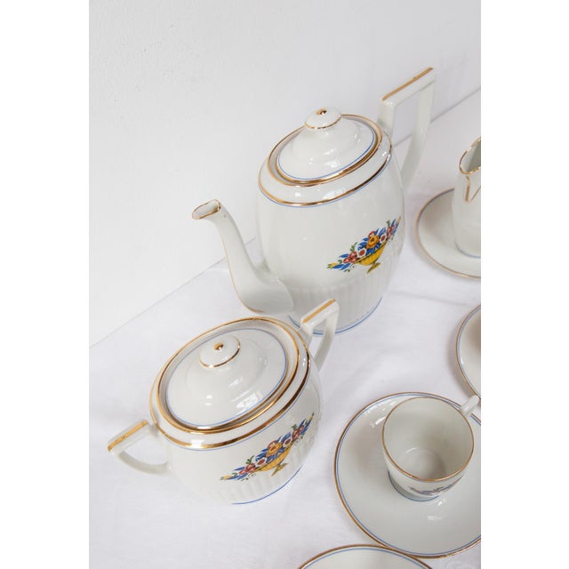 Vintage French T.L.B. Limoges Porcelain Coffee Set, Set of 26 For Sale - Image 5 of 8