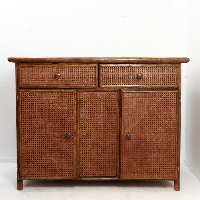 Mid-Century Bamboo and Cane Sideboard, 1960s For Sale - Image 15 of 16