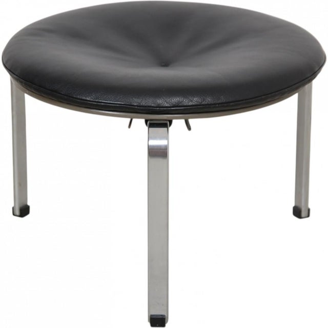 PK33 Stool in Black Aura Leather by Poul Kjærholm, 1980s For Sale - Image 13 of 13
