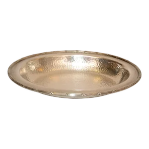 Art Deco 1969 Hand-Hammered Silver Plate Centerpiece Decorative Bowl