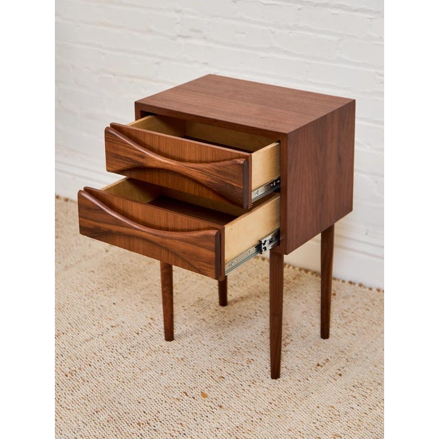 Sculpted Nightstand in American Walnut For Sale - Image 4 of 12
