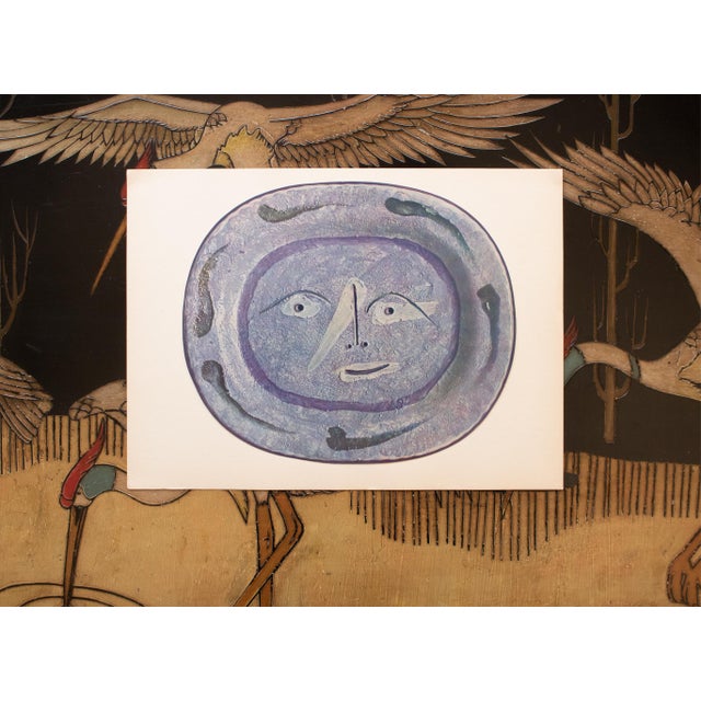 The School of Paris 1950 Swiss Print of Picasso's Ceramic Platter "Smiling Face" For Sale - Image 3 of 6