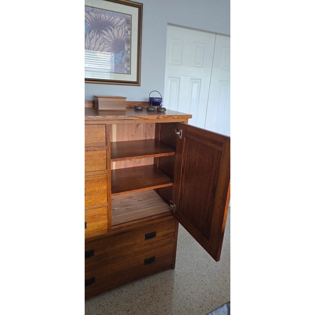 Solid piece with excellent construction and a ton of storage. Part of a bedroom suite. 55.25 inches high and 40 inches...