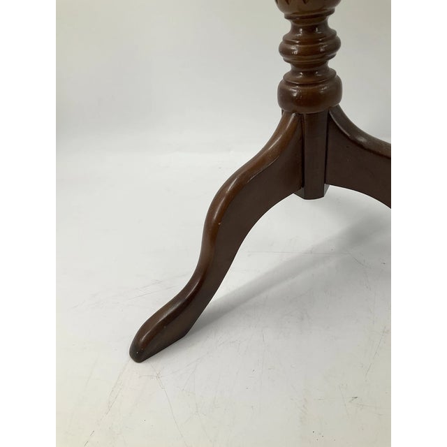 Stylish vintage Bombay Company pedestal side table featuring a distinctive tripod base and classic Mid-Century Modern-...