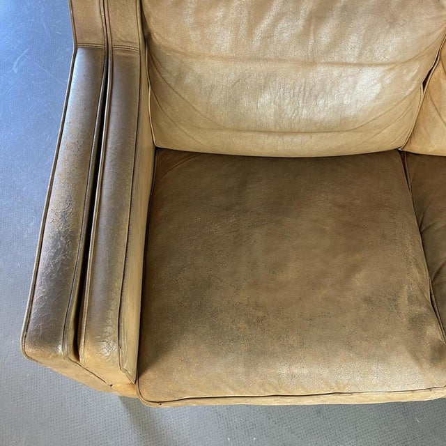 1970s Camel Leather 3-Seater Sofa from Stouby, 1970s For Sale - Image 5 of 12