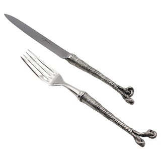 Bronze Ocean Tableware by Richard Lauret, Set of 2 For Sale