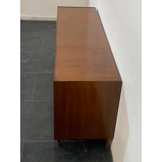 Mid-Century Modern Small Futurist Style Serving Sideboard with Carved Panels, 1940s For Sale - Image 3 of 10