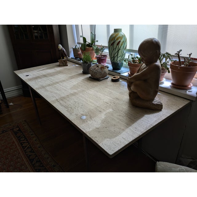 Stone Large Carrera Marble Table by Estelle and Erwin Laverne, Laverne Originals, Early 1950’s For Sale - Image 7 of 9