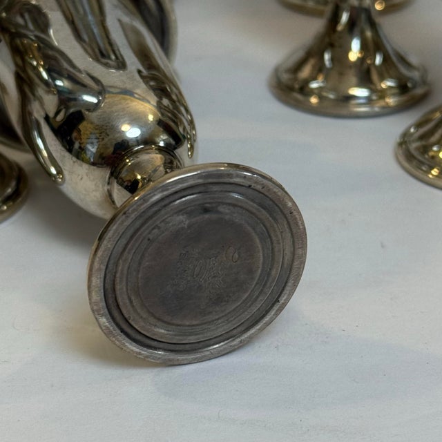 1940s Crown Sterling Weighted Silver Cordial Glasses - Set of 11 For Sale In Richmond - Image 6 of 7