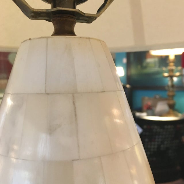 Hand - Made Bone Tile Tabletop Lamp For Sale In Miami - Image 6 of 11