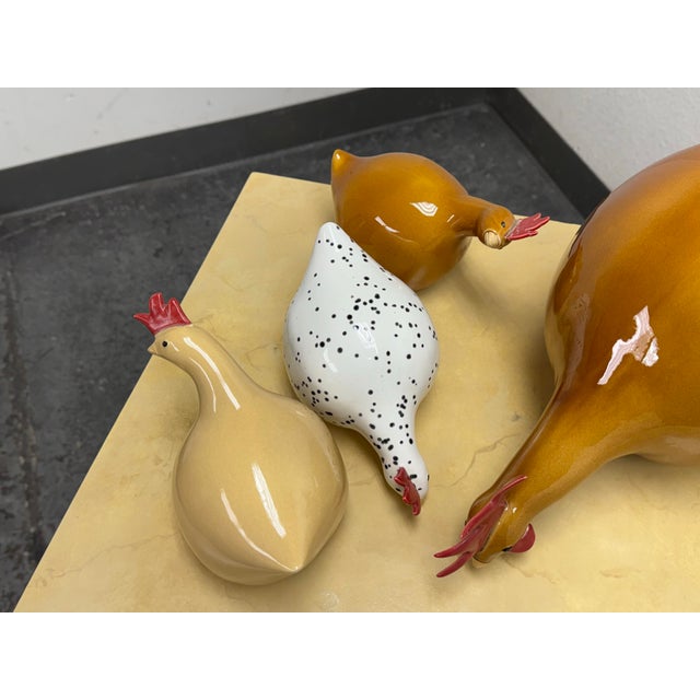2000 - 2009 Catherine Hunter French "Les Poules" Ceramic Chickens, Set of Five For Sale - Image 5 of 12