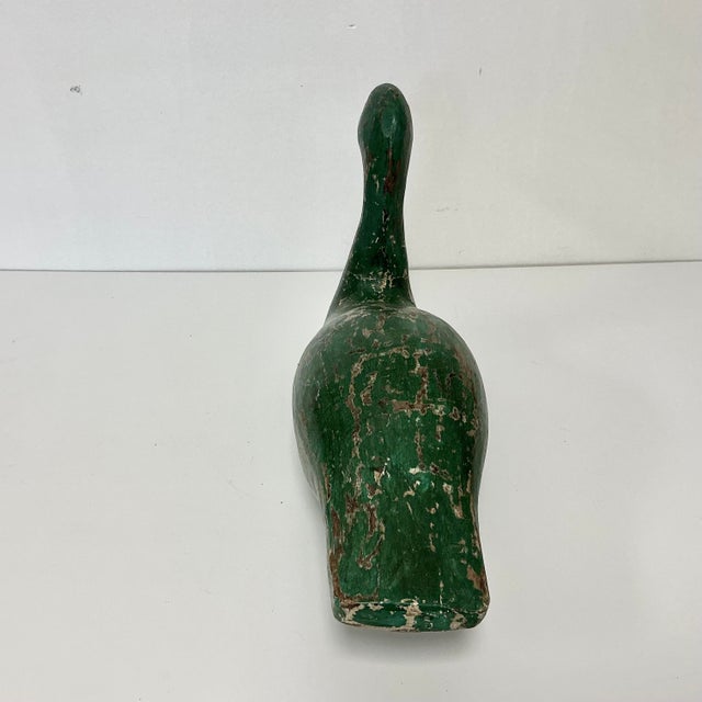 1970s Vintage Farmhouse Arts & Crafts Hand Carved Wood Duck Sculpture. For Sale - Image 9 of 15