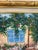 Late 20th Century Vintage Framed Cottage Garden Entry Oil Painting With Gold Bamboo Frame For Sale - Image 5 of 10