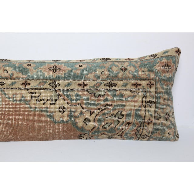 Tan Handmade Muted Tones Vintage Rug Pillow Cover -14'' X 47'' For Sale - Image 8 of 11