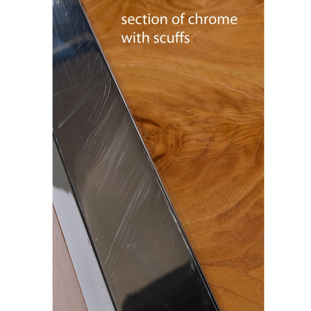 Restored 1970s Pace Collection Burl Wood and Chrome Credenza For Sale - Image 17 of 18