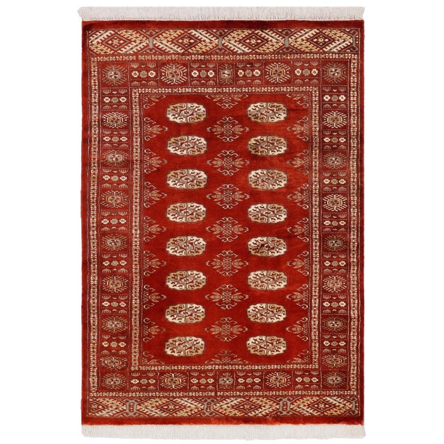 Rustic Bokhara Rust/Gray Hand Knotted Wool Rug For Sale - Image 9 of 9