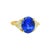 Contemporary 5.05 Carat Ceylon Blue Sapphire Diamond 18k Gold 3-Stone Ring, Gia Certified, Size 6.25 For Sale - Image 3 of 9