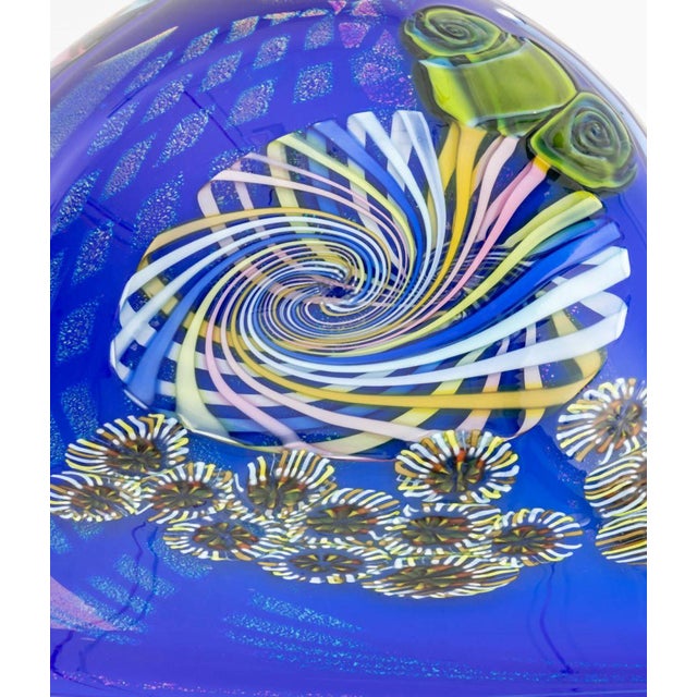 Blue Michael Angelo Menconi Art Glass Table Lamp, 2006 For Sale - Image 8 of 12