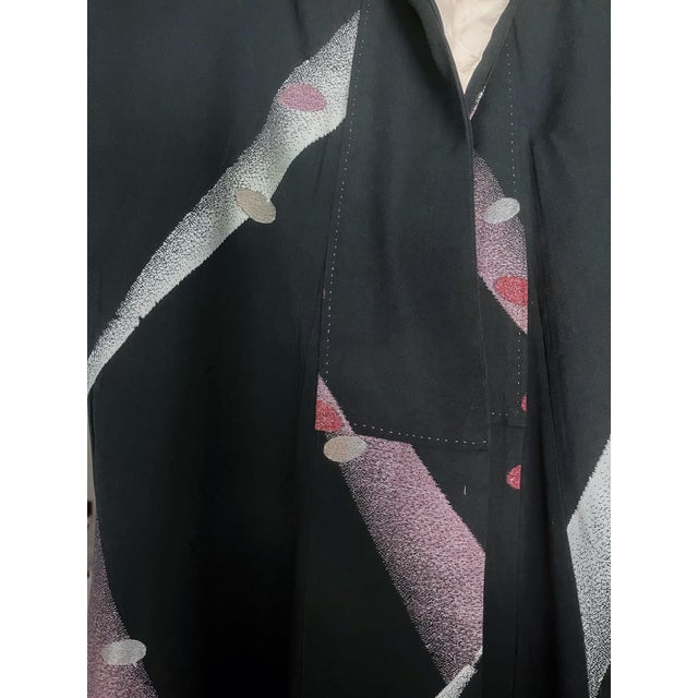 Textile Vintage Japanese Silk Meisen Kimono with Geometrical Design For Sale - Image 7 of 11