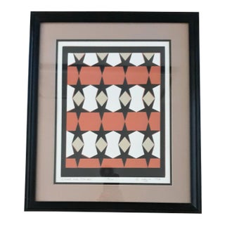 1990s "Stars and Stripes Art" Abstract Lithograph Numbered 3/10, Framed For Sale