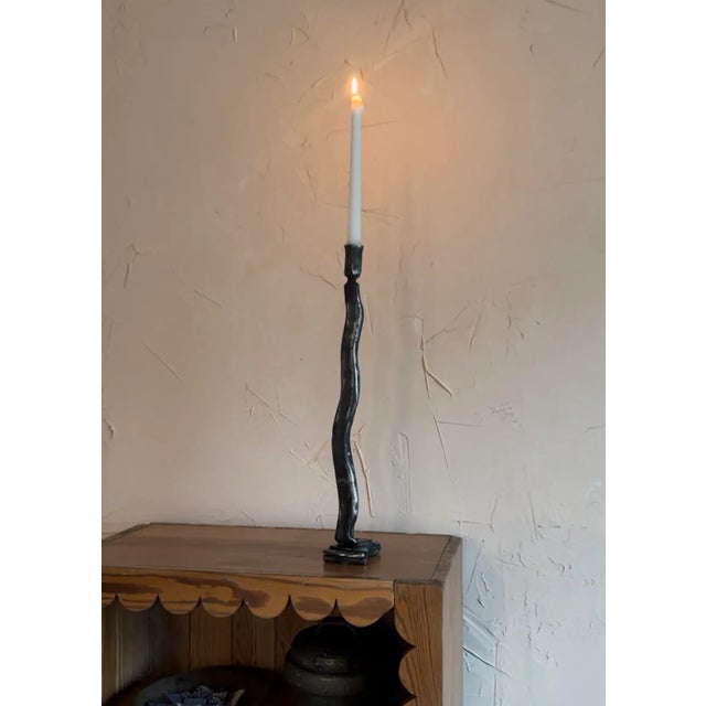 Hand-Forged Iron Candle Holder For Sale - Image 9 of 10