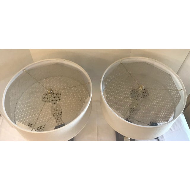 Mid Century Dimmable Lamps With Drum Shades - a Pair For Sale - Image 9 of 13