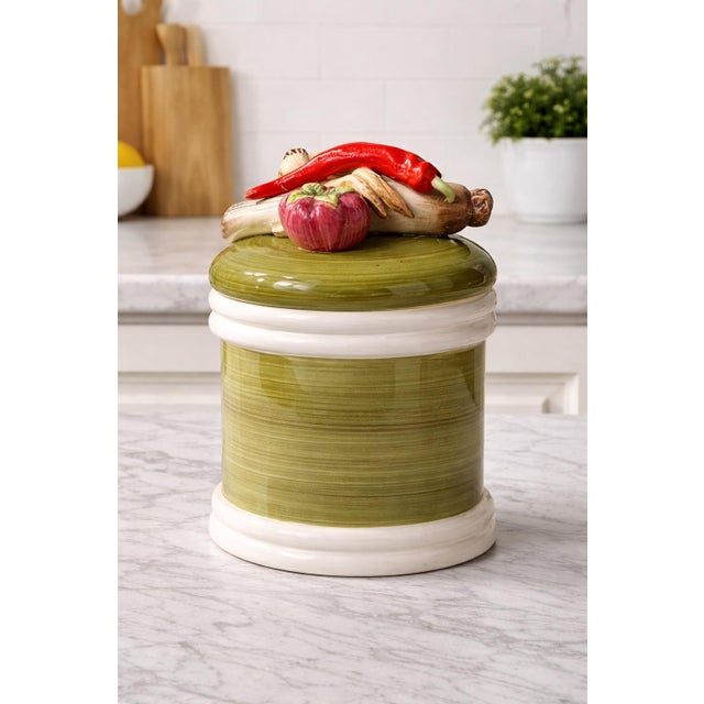 Ceramic Vintage Jarden Harvest Limited Edition Hand-Painted Ceramic Cookie Jar for Saks Fifth Avenue, 55/1325 For Sale - Image 7 of 7