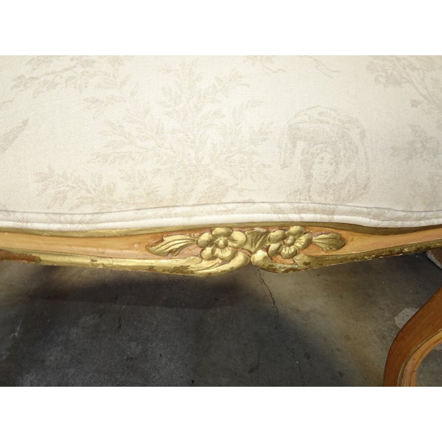 Vintage French Louis XVI Gold Gilt Off White Arm Chair For Sale - Image 13 of 15