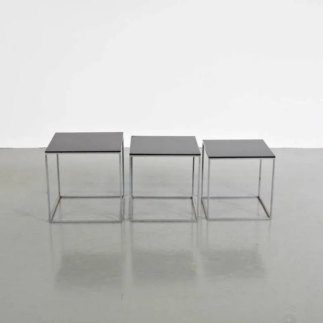 Modern PK71 Nesting Tables by Poul Kjaerholm for E. Kold Christensen, 1960s, Set of 3 For Sale - Image 3 of 11