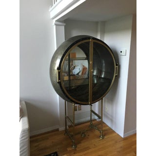 Industrial Galvanized Steel Porthole Bar by Restoration Hardware For Sale