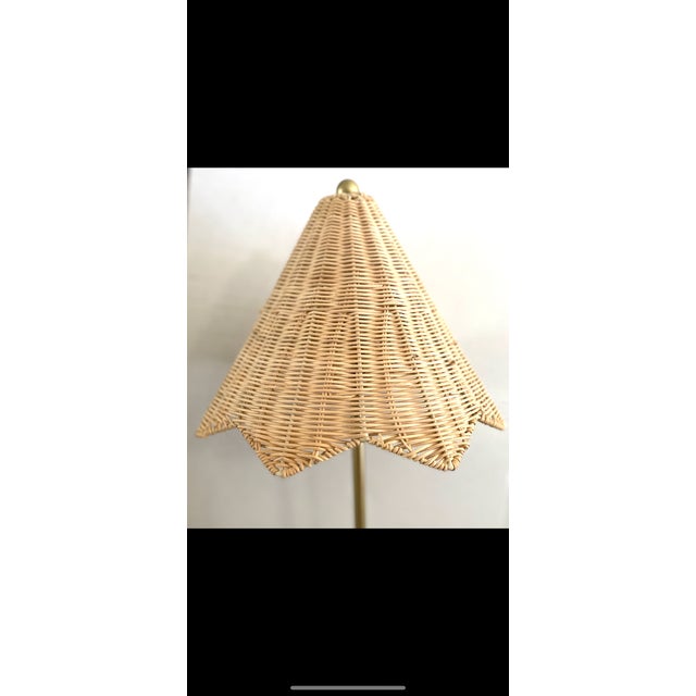 Lillian August Scalloped Rattan Lamps a Pair Chairish