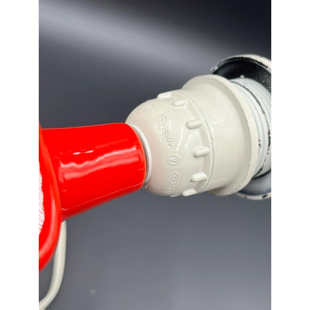 Red Sculptural Mid-Century Porcelain Lamp in the style of Heifetz, Space Age, Red For Sale - Image 8 of 15