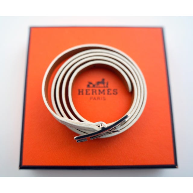 Hermes Hapi 4 Tours White Togo Leather Bracelet, C. 2007 For Sale In Miami - Image 6 of 8