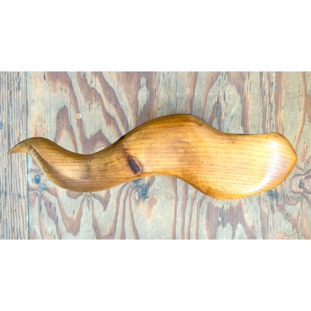 Chestnut Vintage Boho Carved Wood Sculpture For Sale - Image 8 of 9