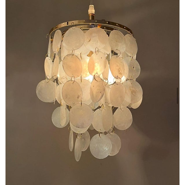 Early 21st Century Capiz Lamp in Gold Color, 2019 For Sale - Image 5 of 5