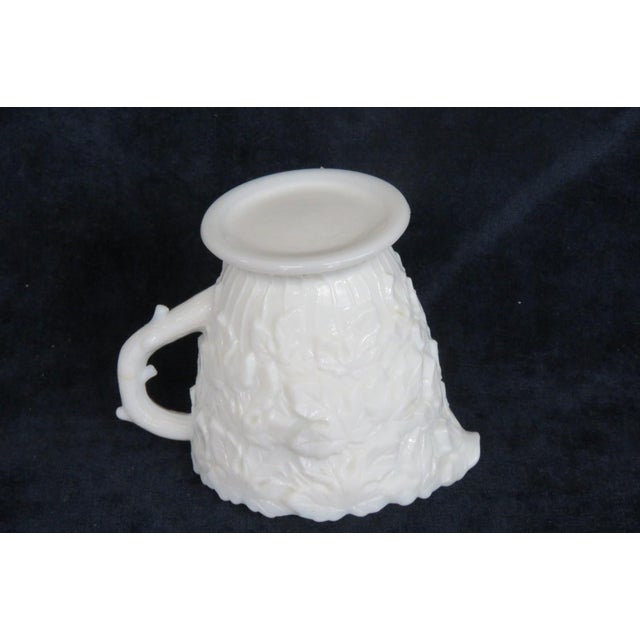 Traditional Mid 20th Century Westmoreland Bramble Maple Leaf Pattern White Milk Glass Creamer Pitcher For Sale - Image 3 of 17